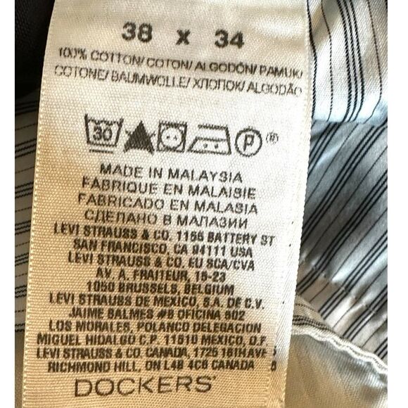 Dockers Men's Iron Khaki D4 Relaxed Fit Black 38x34 - Picture 8 of 8